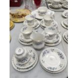 A RICHMOND 'BLUE ROCK' CHINA TEASET TO INCLUDE CUPS, SAUCERS, SIDE PLATES, SANDWICH PLATE CREAM
