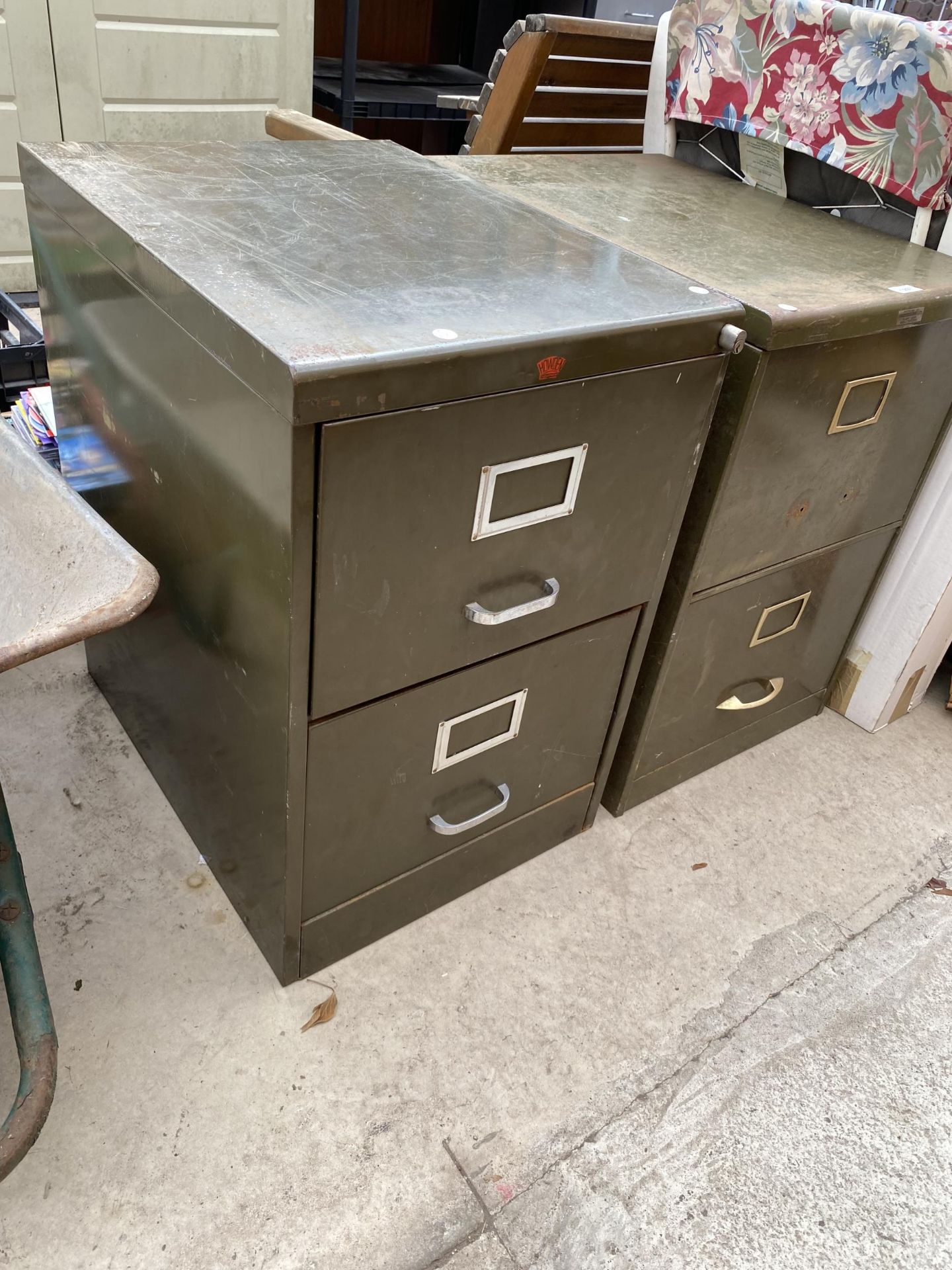 TWO VINTAGE METAL TWO DRAWER FILING CABINETS - Image 2 of 4