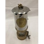 A VINTAGE BRASS ECCLES PROTECTOR LAMP STAMPED MINISTRY OF POWER SAFETY LAMPS APPROVAL NO. B/23