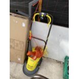 A CHALLANGE ELECTRIC LAWN MOWER AND A FLYMO ELECTRIC GRASS TRIMMER