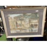 A FRAMED WATERCOLOUR OF BARMOUTH IN NORTH WALES, SIGNED TERRY MCGLYNN 70CM X 52.5CM