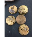 A QUANTITY OF POCKET WATCH PARTS, FACES, ETC