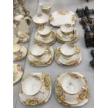 A VINTAGE CHINA ROYAL STANDARD TEASET TO INCLUDE CUPS, SAUCERS, PLATES, SUGAR BOWL AND CREAM JUG