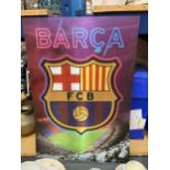 AN FCB BARCA THREE DIMENSIONAL POSTER ON CARDBOARD 47CM X 67CM