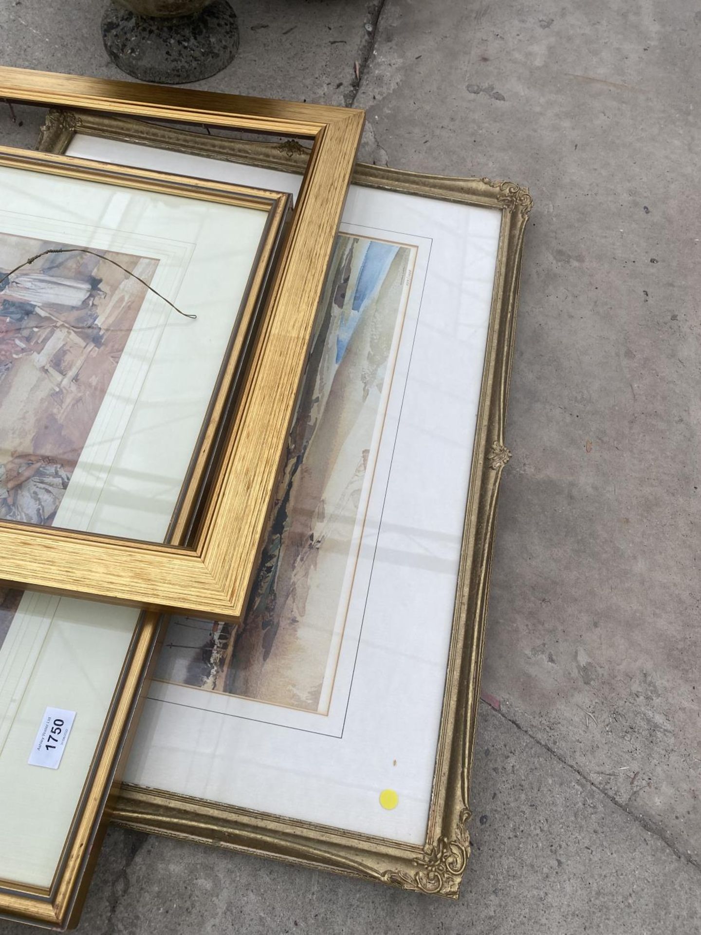 TWO GILT FRAMED PRINTS AND A FURTHER GILT PICTURE FRAME - Image 3 of 4