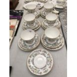 SIX ROYAL WORCESTER CHINA CUP, SAUCER AND PLATE TRIOS