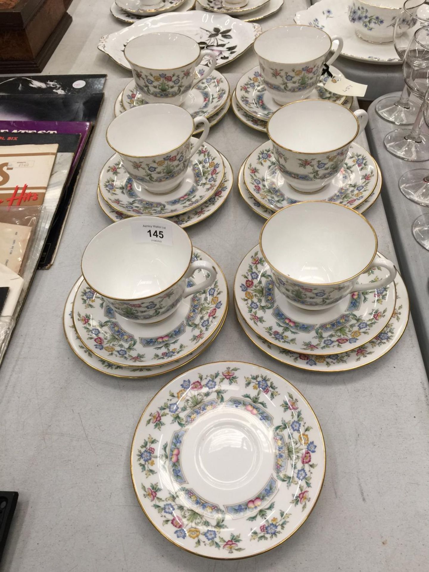 SIX ROYAL WORCESTER CHINA CUP, SAUCER AND PLATE TRIOS