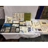 A LARGE COLLECTION OF VARIOUS STAMP ALBUMS, FOLDERS AND SHEETS