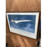 A LIMITED EDITION PRINT OF 'CONCORDE-THE FINAL FAREWELL' 49/500 PENCIL SIGNED BY MARK A WHITE