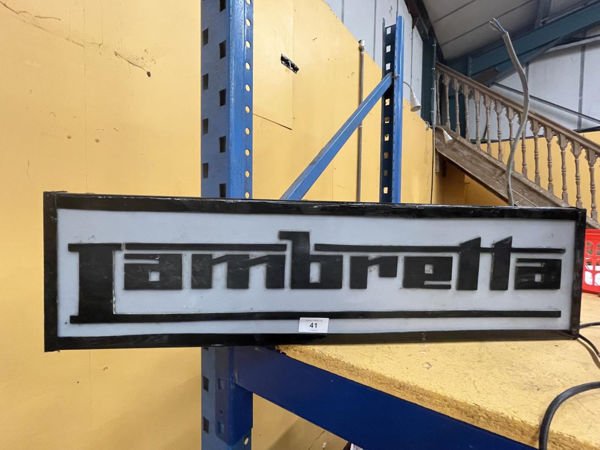 AN LAMBRETTA ILLUMINATED SIGN W: 72CM