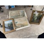 FOUR VINTAGE FRAMED PRINTS AND PICTURES