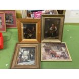 FOUR FRAMED PRINTS OF VICTORIAN AND MEDIEVAL IMAGES