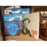 FOUR PHOTIQUE-BLOCS WITH PRINTS OF ELVIS, SEA SCENES, ETC