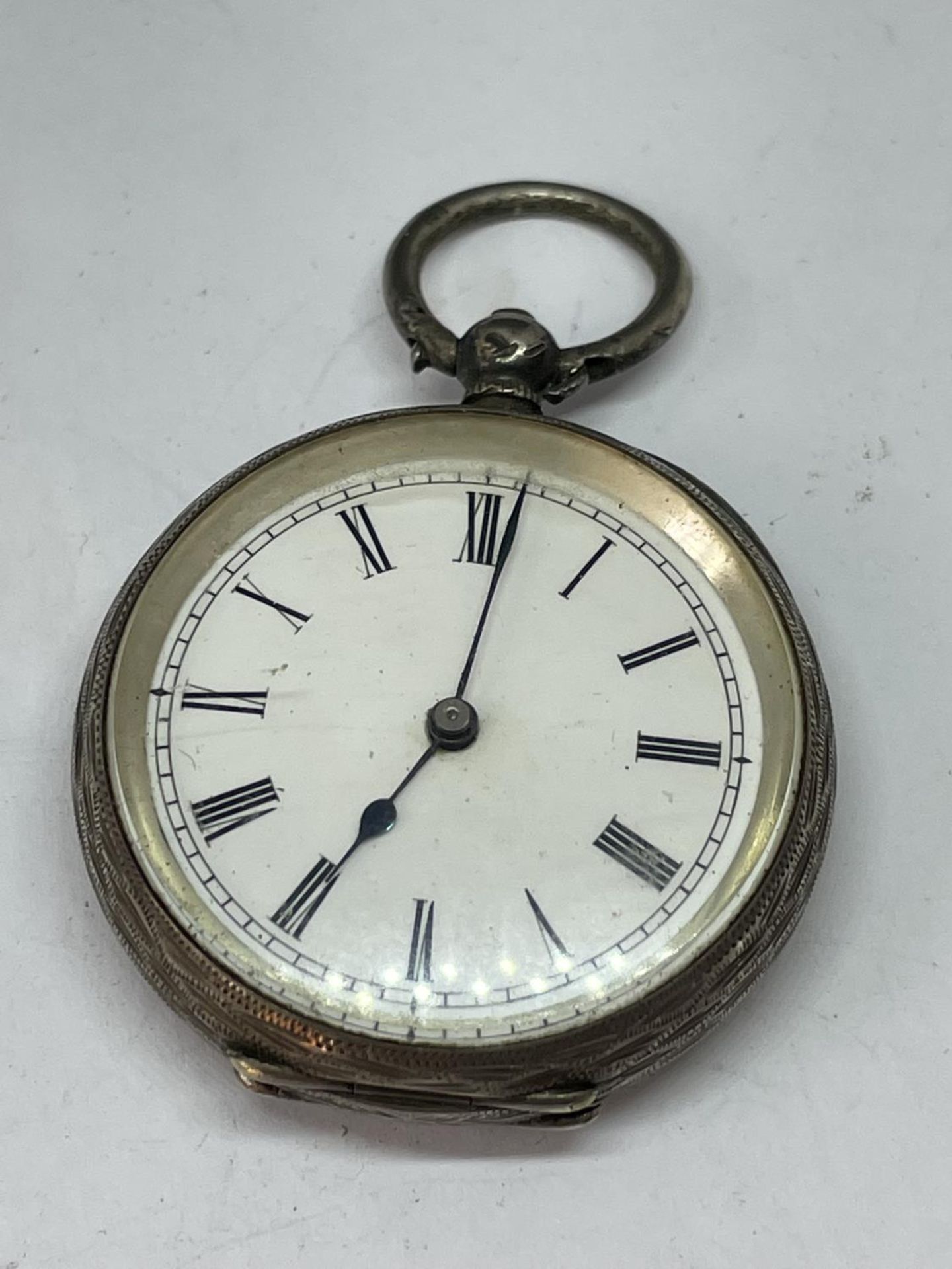 A MARKED 935 SILVER FOB WATCH