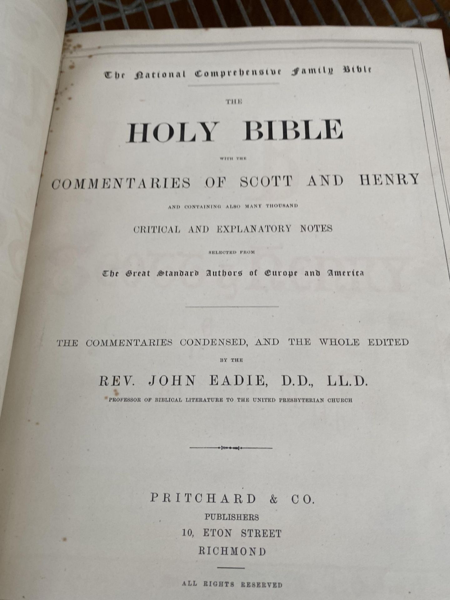 A LEATHER BOUND NATIONAL HOLY BIBLE - Image 11 of 12