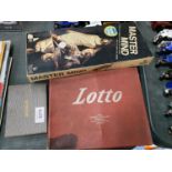 THREE VINTAGE GAMES TO INCLUDE MASTERMIND, LOTTO AND BEZIQUE