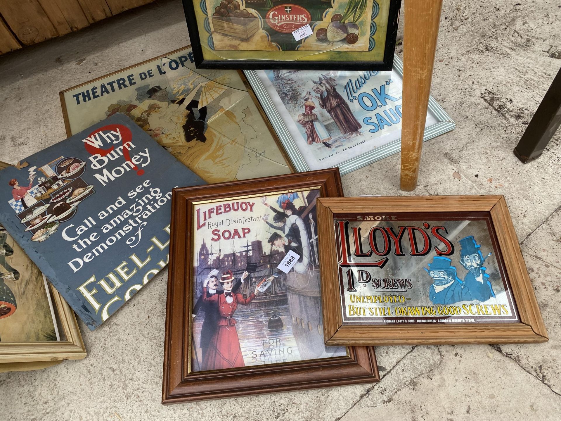 AN ASSORTMENT OF ADVERTISING MIRRORS AND POSTERS ETC - Image 2 of 10