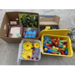 AN ASSORTMENT OF TOYS TO INCLUDE JUPLO AND LEGO ETC