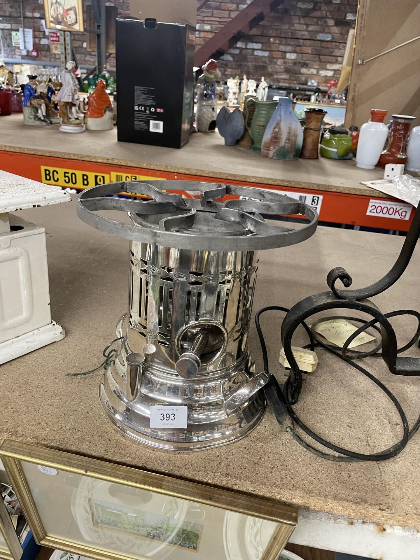 A SILVER PLATED RESTAURANT STOVE