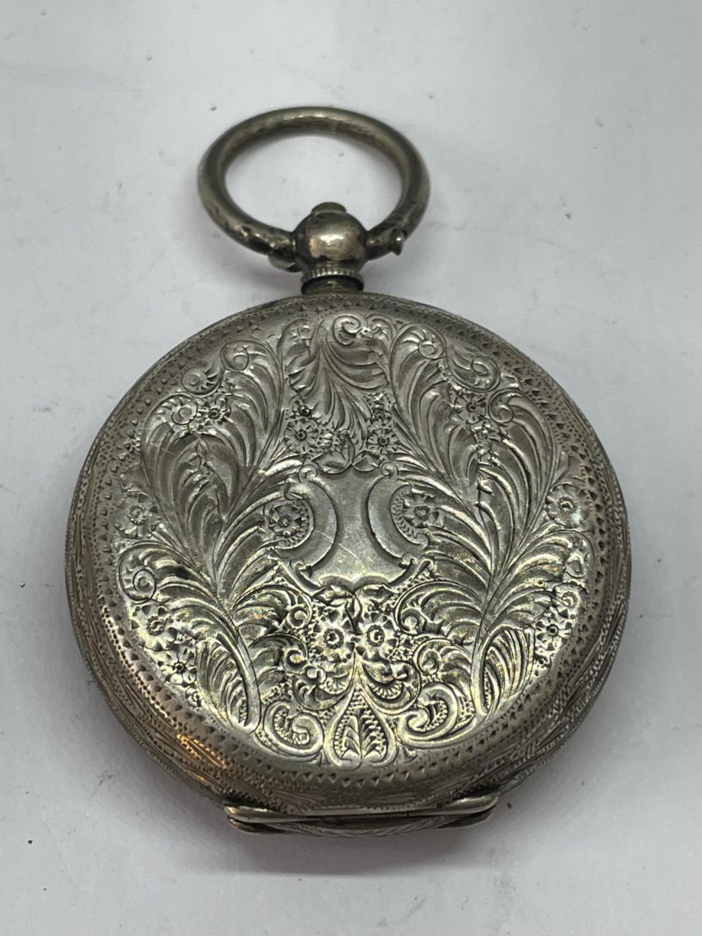 A MARKED 935 SILVER FOB WATCH - Image 2 of 3