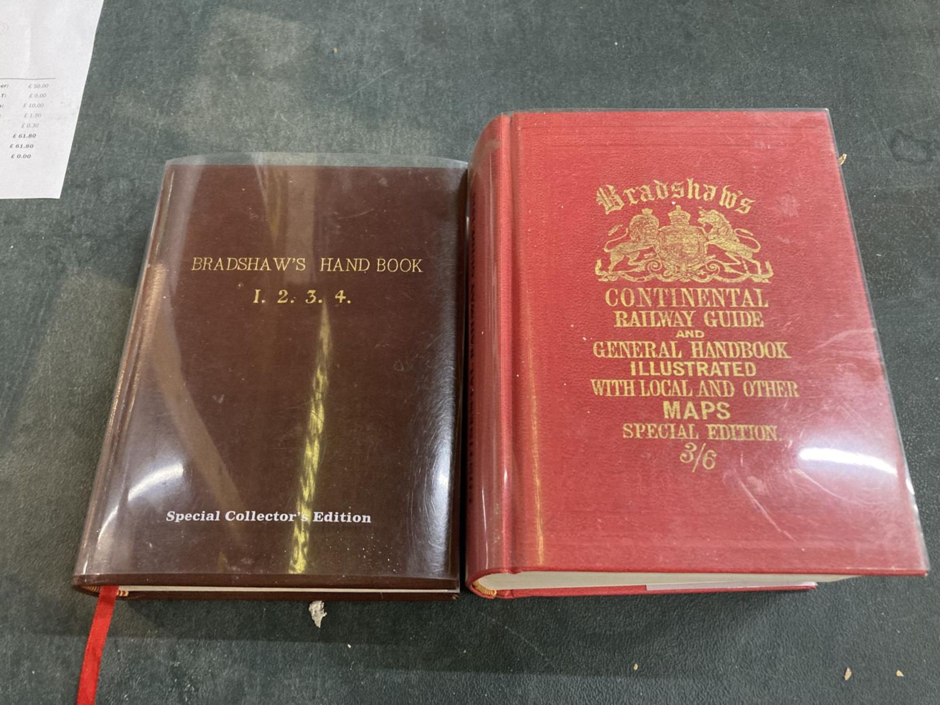 TWO COPIES OF BRADSHAW'S CONTINENTAL RAILWAY GUIDE AND GENERAL HANDBOOK ILLUSTRATED WITH LOCAL AND