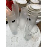FIVE ASSORTED GLASS VASES