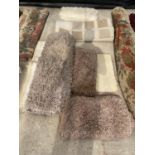 FIVE VARIOUS MODERN CREAM AND BROWN RUGS