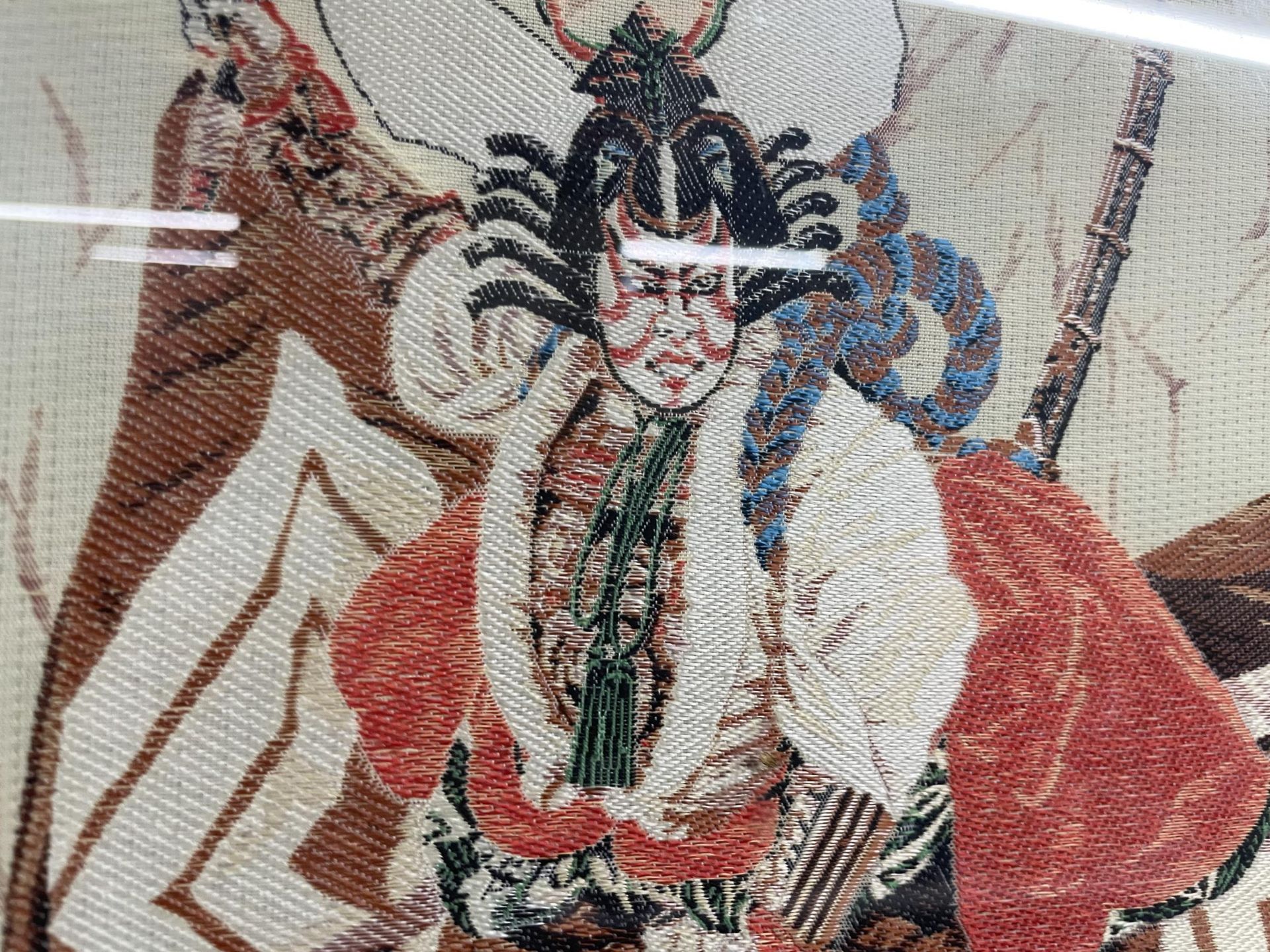 A FRAMED PANEL OF AN ORIENTAL WARRIOR - Image 2 of 3