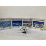 A COLLECTION OF FOUR COLLECTOR'S AEROPLANES TO INCLUDE CAMEROON AIRLINES BOEING 747-200 NO.