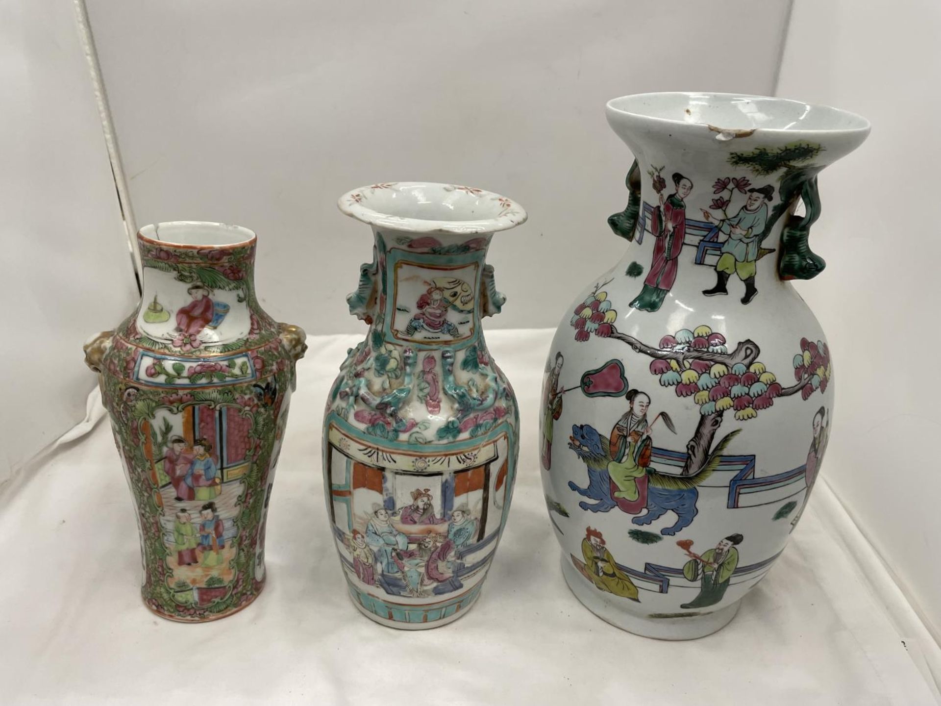 THREE ORIENTAL STYLE VASES