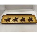 A BOXED BRITIANS THE DUKE OF CAMBRIDGE'S OWN 17TH LANCERS FOUR PIECE HORSE MOUNTED MODEL SOLDIER SET