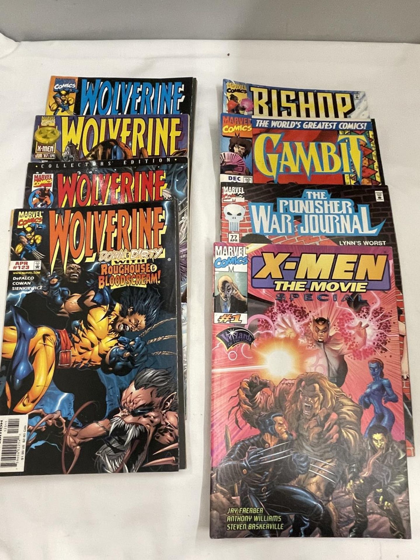 EIGHT 1990'S MARVEL COMICS WOLVERINE, PUNISTER, GAMBIT ETC