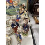 A COLLECTION OF VINTAGE STAFFORDSHIRE FLATBACKS TO INCLUDE LORD BYRON, SHAKESPEARE, GOING TO MARKET,