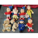 EIGHT BLYTONS TOYLAND SOFT FIGURES TO INCLUDE NODDY, BIG EARS, SLY, PLOD ETC