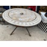 A TILE TOP GARDEN FIRE PIT TABLE