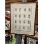 A FRAMED SET OF VINTAGE GOLFING CIGARETTE CARDS