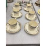 SIX ROYAL DOULTON 'JULIET' CUPS AND SAUCERS