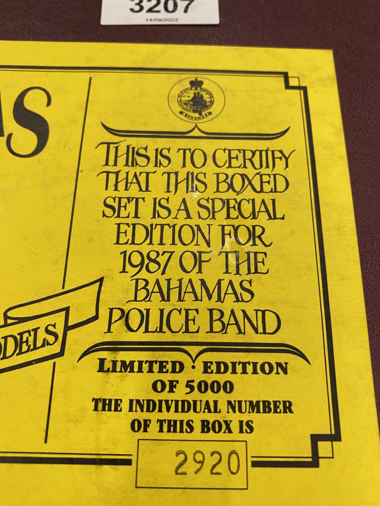 A BOXED BRITAINS 1987 NO 2186 OF 5000 LIMITED EDITION SET OF THE BAHAMAS POLICE BAND - Image 2 of 6