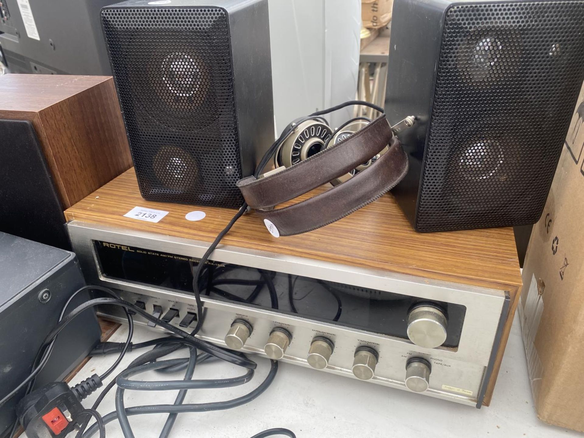 AN ASSORTMENT OF ITEMS TO INCLUDE A ROTEL STEREO RECIEVER, SPEAKERS AND A SONY RADIO ETC - Image 4 of 4