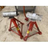 A PAIR OF METAL AXLE STANDS