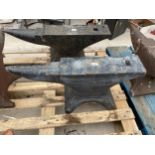 A VINTAGE BLACKSMITHS ANVIL LENGTH 79CM