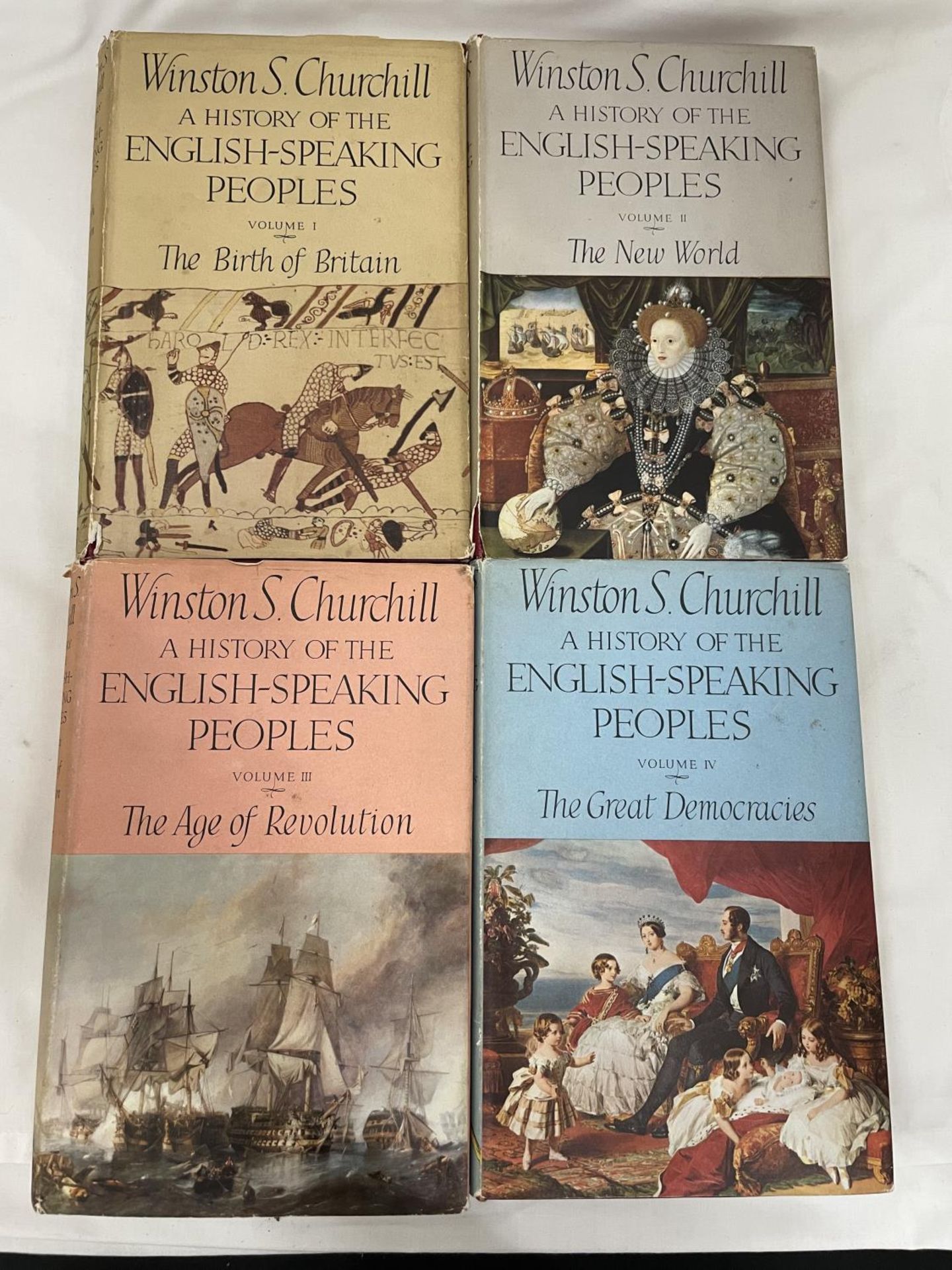 FOUR FIRST EDITION WINSTON S CHURCHILL VOLUMES 1-IV A HISTORY OF THE ENGLISH SPEAKING PEOPLES