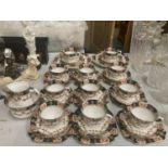 A LARGE QUANTITY OF ST. MICHAEL CHINA CUPS, SAUCERS, PLATES, CREAM JUG AND SUGAR BOWL