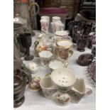 A QUANTITY OF ITEMS TO INCLUDE MINIATURE PLAQUES, SHAVING MUGS, SMALL VASES, ETC