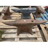 A VINTAGE BLACKSMITHS ANVIL LENGTH 97CM