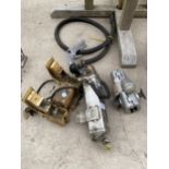 AN ASSORTMENT OF ITEMS TO INCLUDE A FUEL PIPE AND A BENCH GRINDER ETC