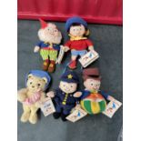 FIVE ORIGINAL ENID BLYTONS NODDY FIGURES TO INCLUDE NODDY, BIG EARS, MR WOBBLY MAN, PLOD AND