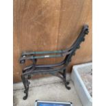 A PAIR OF DECORATIVE CAST IRON BENCH ENDS