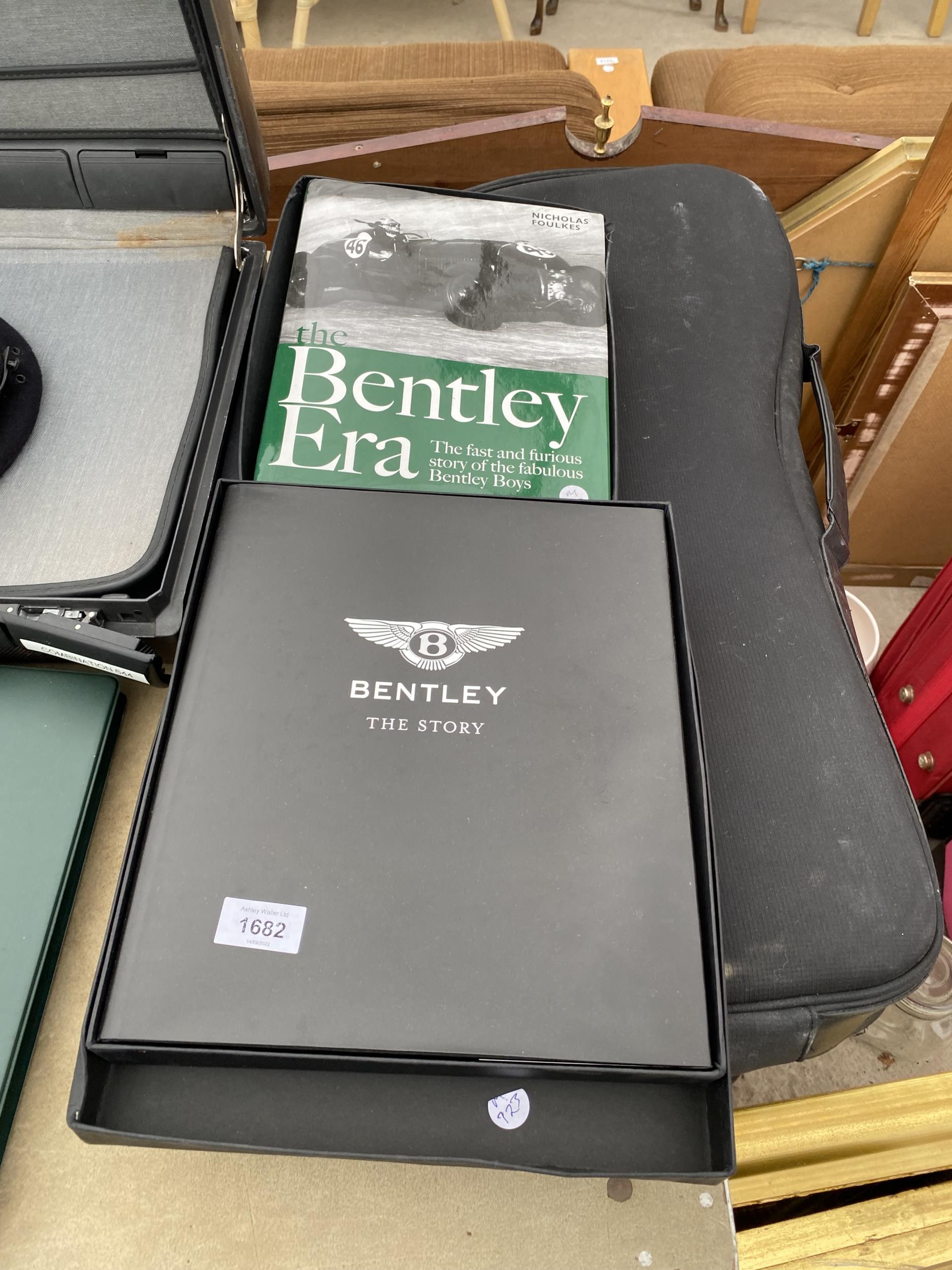 AN ASSORTMENT OF CAR ITEMS TO INCLUDE ASTON MARTIN MANUALS, BENTLEY BOOKS, A SAMSONITE BRIEFCASE AND - Image 2 of 18
