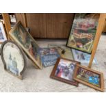 AN ASSORTMENT OF ADVERTISING MIRRORS AND POSTERS ETC